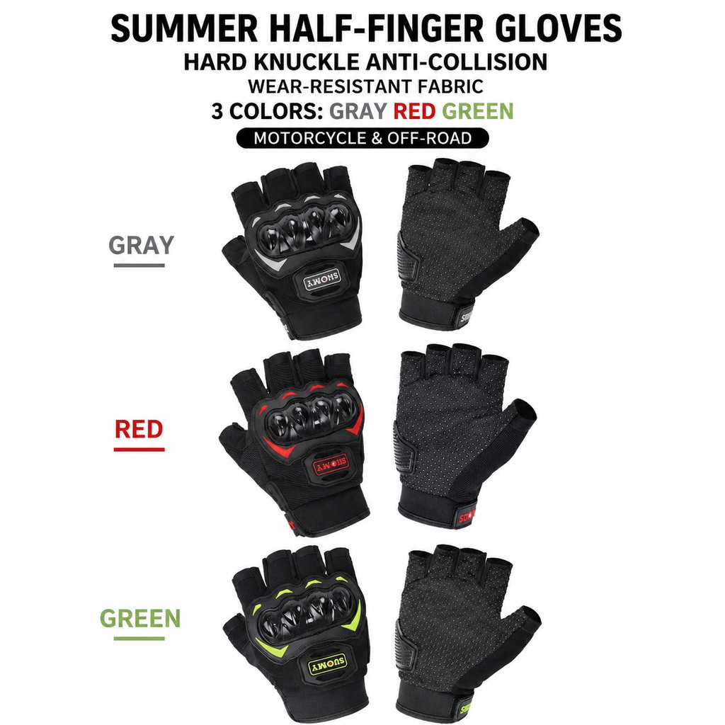 Summer Motorcycle Half Finger  - đánh giá và giá Motorcycle Glove Knuckle