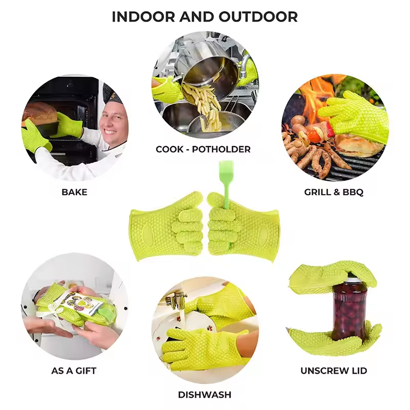 BBQ Silicone Grilling Gloves B - đánh giá và giá Oven Mitt Silicone